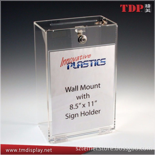 wall-mounted wholesale acrylic donation box
